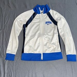 Nike White and Blue Athletic Jacket